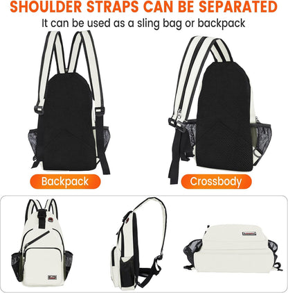 Crossbody Sling Backpack Men and Women Sling Bag Shoulder Backpack Travel Hiking Chest Bag Daypack (Grey)