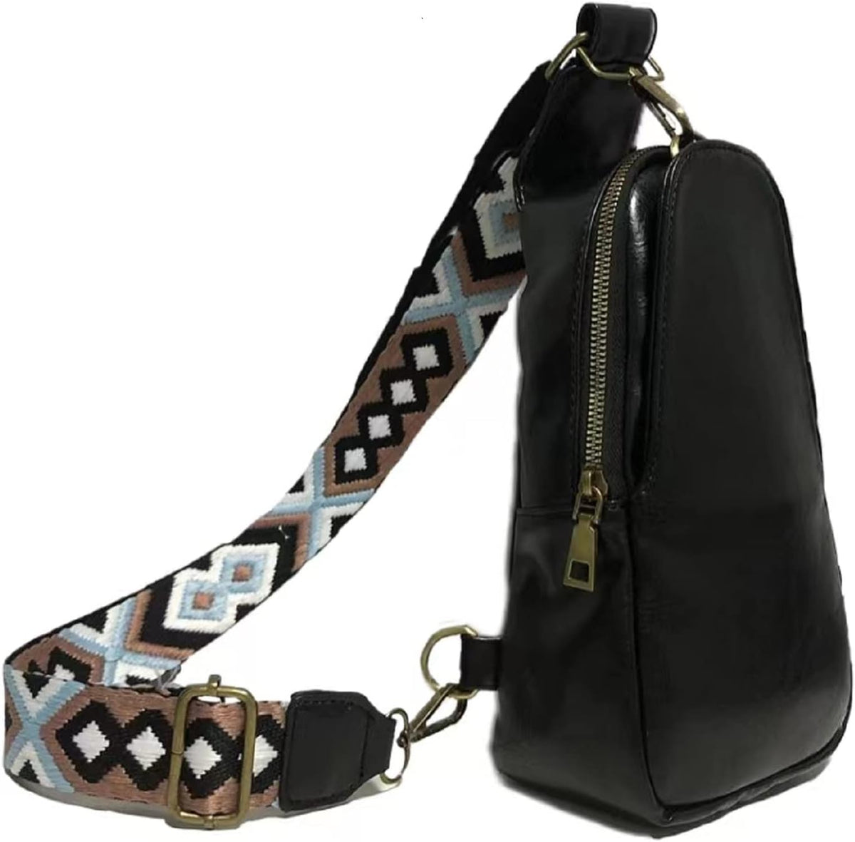 Sling Bag for Women Chest Bag Small Crossbody Bag PU Leather Satchel Daypack Shoulder Backpack for Traveling Hiking