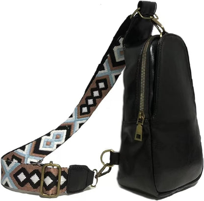 Sling Bag for Women Chest Bag Small Crossbody Bag PU Leather Satchel Daypack Shoulder Backpack for Traveling Hiking
