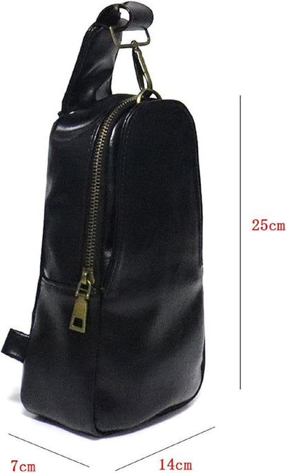 Sling Bag for Women Chest Bag Small Crossbody Bag PU Leather Satchel Daypack Shoulder Backpack for Traveling Hiking