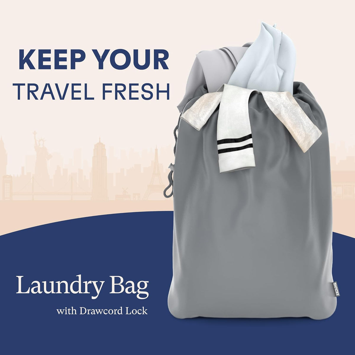 Packing Cubes for Travel with Laundry Bag (Air Black) | Suitcase organizer bags set: 4 water-resistant luggage cubes, XL to Small, + laundry bag for carry-on or checked