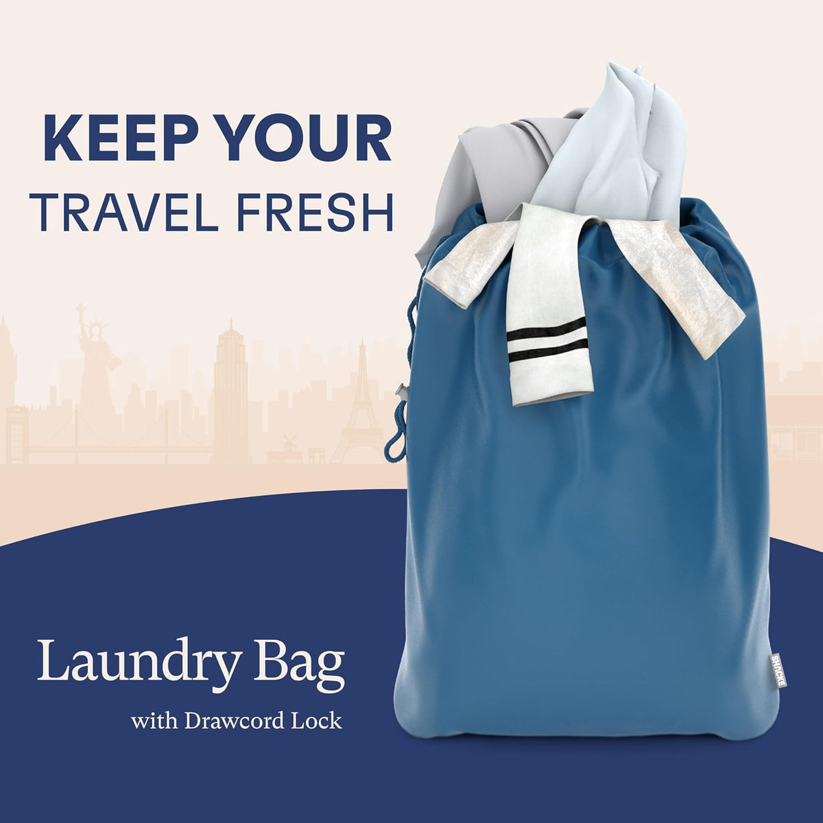 Packing Cubes for Travel with Laundry Bag (Air Black) | Suitcase organizer bags set: 4 water-resistant luggage cubes, XL to Small, + laundry bag for carry-on or checked