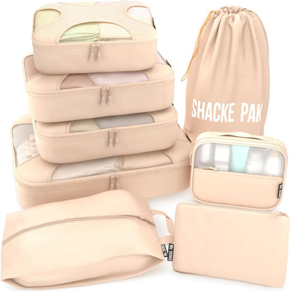 Packing Cubes for Travel with Laundry Bag (Air Black) | Suitcase organizer bags set: 4 water-resistant luggage cubes, XL to Small, + laundry bag for carry-on or checked