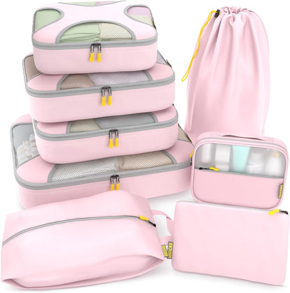Packing Cubes for Travel with Laundry Bag (Air Black) | Suitcase organizer bags set: 4 water-resistant luggage cubes, XL to Small, + laundry bag for carry-on or checked