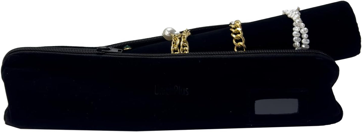 Travel Jewelry Roll, Organizer for Brackets Bangles Watches, Great Jewelry Organizer for Travel, Black (Black, Large)
