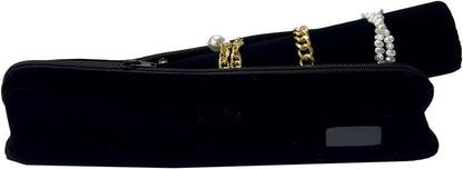 Travel Jewelry Roll, Organizer for Brackets Bangles Watches, Great Jewelry Organizer for Travel, Black (Black, Large)