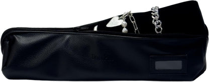Travel Jewelry Roll, Organizer for Brackets Bangles Watches, Great Jewelry Organizer for Travel, Black (Black, Large)