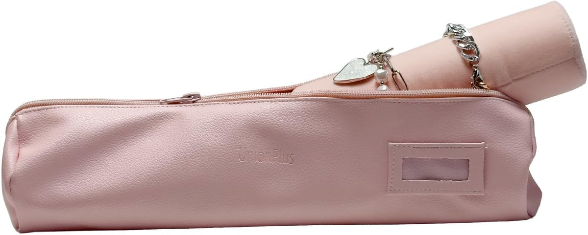 Travel Jewelry Roll, Organizer for Brackets Bangles Watches, Great Jewelry Organizer for Travel, Black (Black, Large)