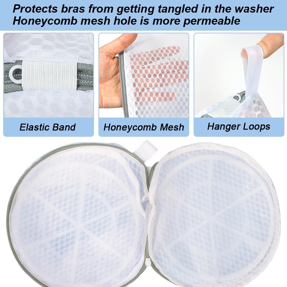 Shoe Washing Machine Bag, 2 Pack Honeycomb Mesh Laundry Bag with Zipper for Sneakers, Running Shoes, Sock, Bras, Delicates and Toys