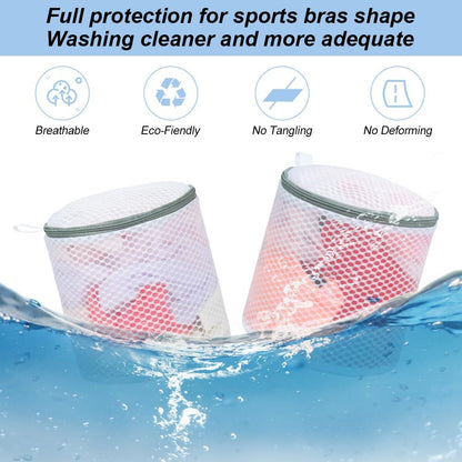 Shoe Washing Machine Bag, 2 Pack Honeycomb Mesh Laundry Bag with Zipper for Sneakers, Running Shoes, Sock, Bras, Delicates and Toys