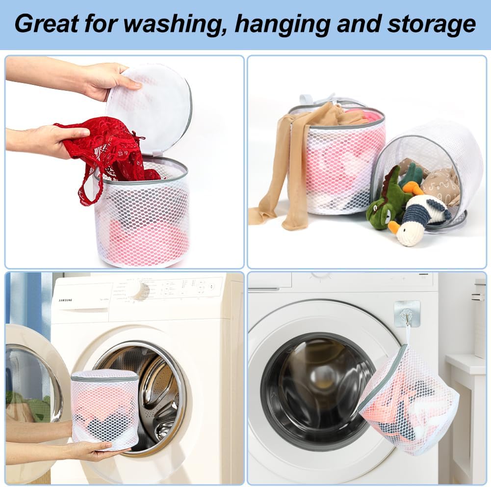 Shoe Washing Machine Bag, 2 Pack Honeycomb Mesh Laundry Bag with Zipper for Sneakers, Running Shoes, Sock, Bras, Delicates and Toys