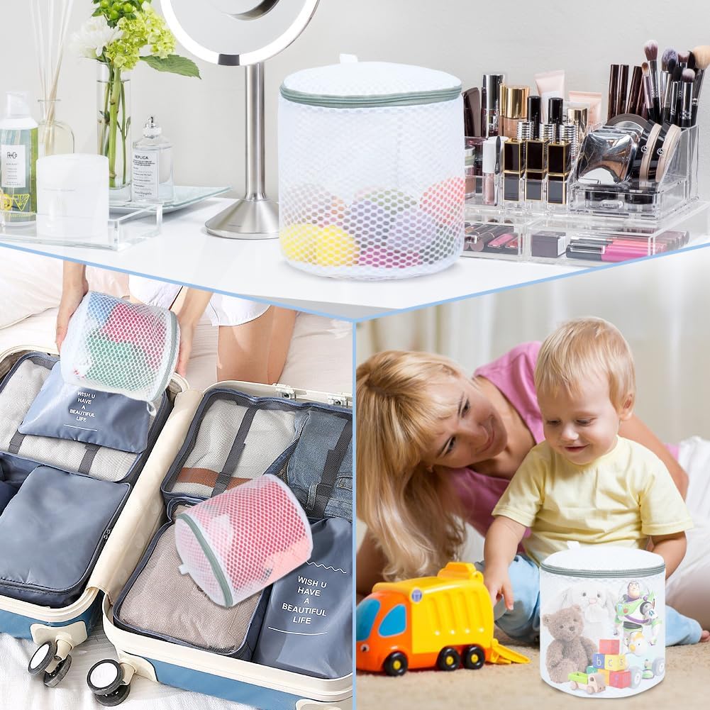 Shoe Washing Machine Bag, 2 Pack Honeycomb Mesh Laundry Bag with Zipper for Sneakers, Running Shoes, Sock, Bras, Delicates and Toys