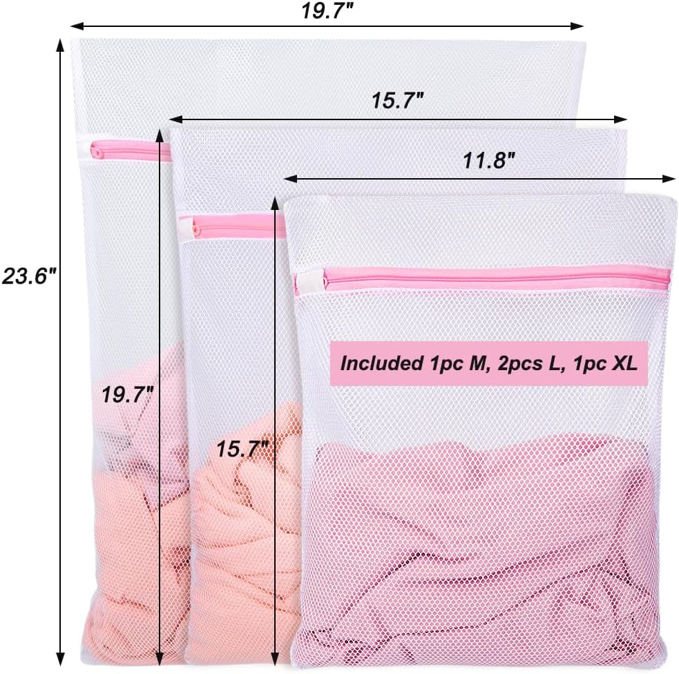 Shoe Washing Machine Bag, 2 Pack Honeycomb Mesh Laundry Bag with Zipper for Sneakers, Running Shoes, Sock, Bras, Delicates and Toys