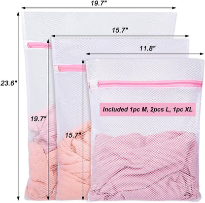 Shoe Washing Machine Bag, 2 Pack Honeycomb Mesh Laundry Bag with Zipper for Sneakers, Running Shoes, Sock, Bras, Delicates and Toys