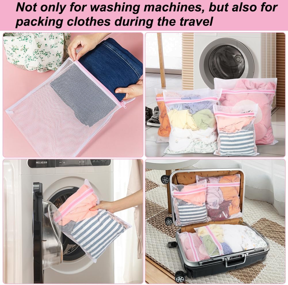 Shoe Washing Machine Bag, 2 Pack Honeycomb Mesh Laundry Bag with Zipper for Sneakers, Running Shoes, Sock, Bras, Delicates and Toys