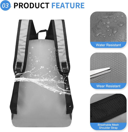 Hiking Daypack Packable, Camping Backpack Water Resistant Lightweight Polyester for Men Women Travel Outdoor