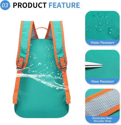 Hiking Daypack Packable, Camping Backpack Water Resistant Lightweight Polyester for Men Women Travel Outdoor