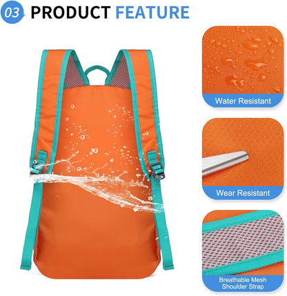 Hiking Daypack Packable, Camping Backpack Water Resistant Lightweight Polyester for Men Women Travel Outdoor