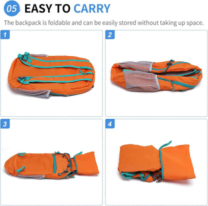 Hiking Daypack Packable, Camping Backpack Water Resistant Lightweight Polyester for Men Women Travel Outdoor