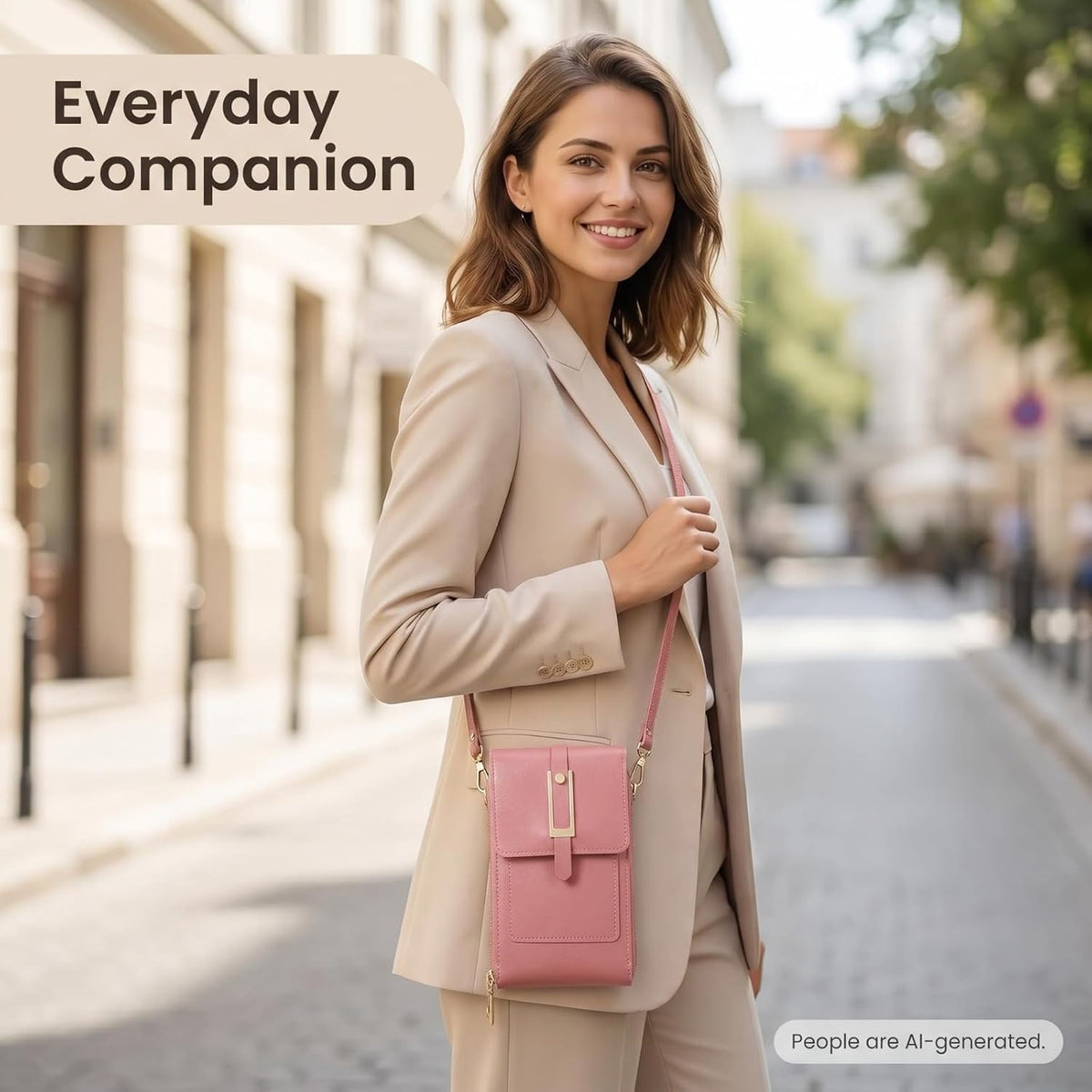 Gx Beauty Touchscreen Phone Crossbody Bag for Women, Anti-Theft Leather Bag for Travel Daily