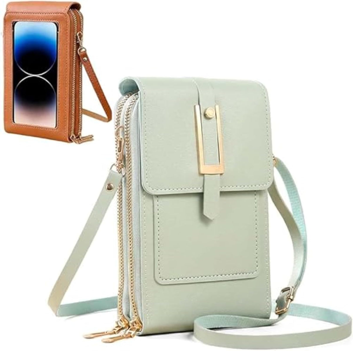 Gx Beauty Touchscreen Phone Crossbody Bag for Women, Anti-Theft Leather Bag for Travel Daily