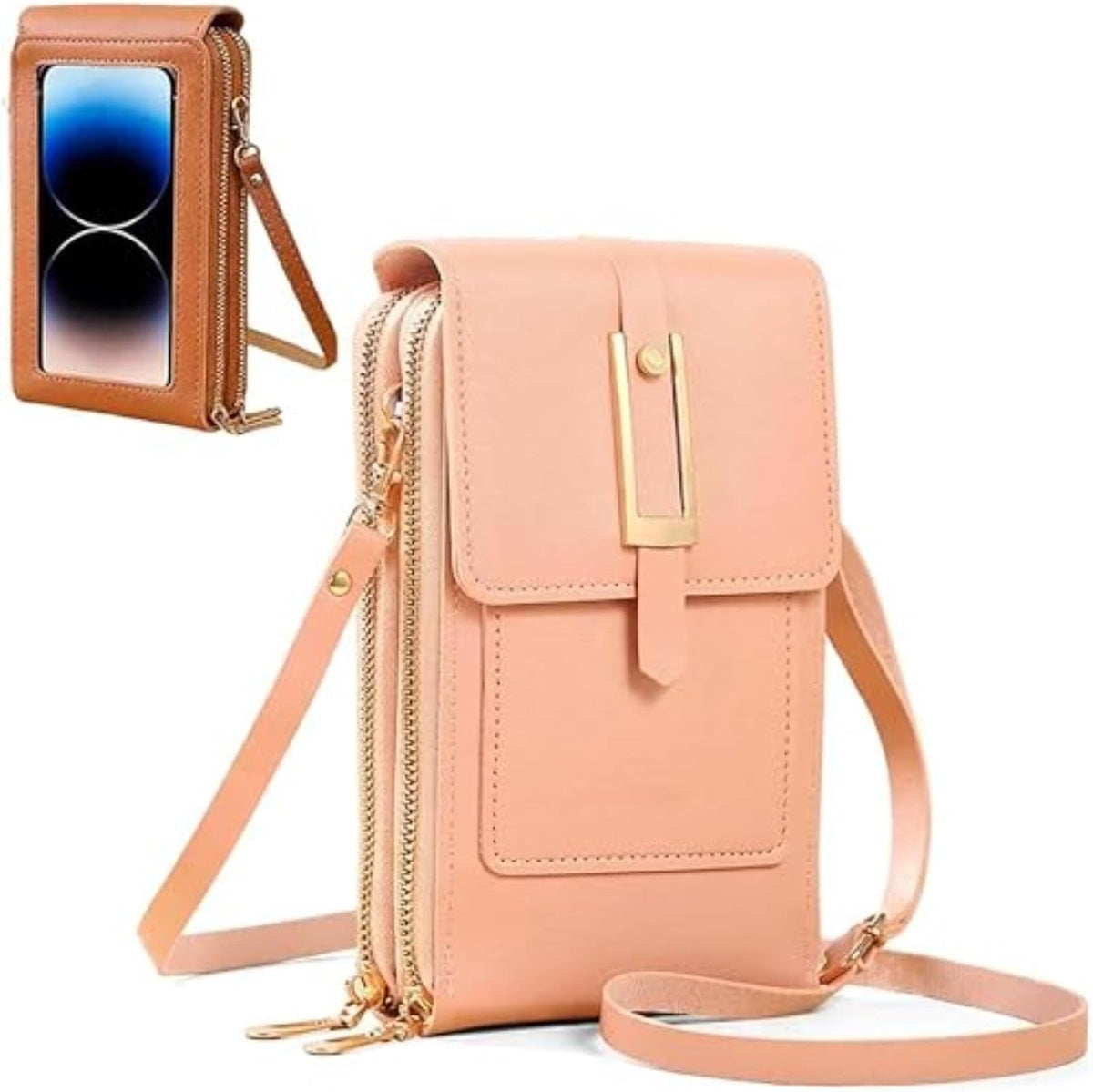 Gx Beauty Touchscreen Phone Crossbody Bag for Women, Anti-Theft Leather Bag for Travel Daily