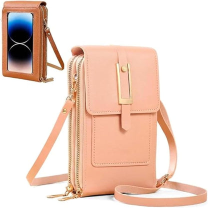 Gx Beauty Touchscreen Phone Crossbody Bag for Women, Anti-Theft Leather Bag for Travel Daily