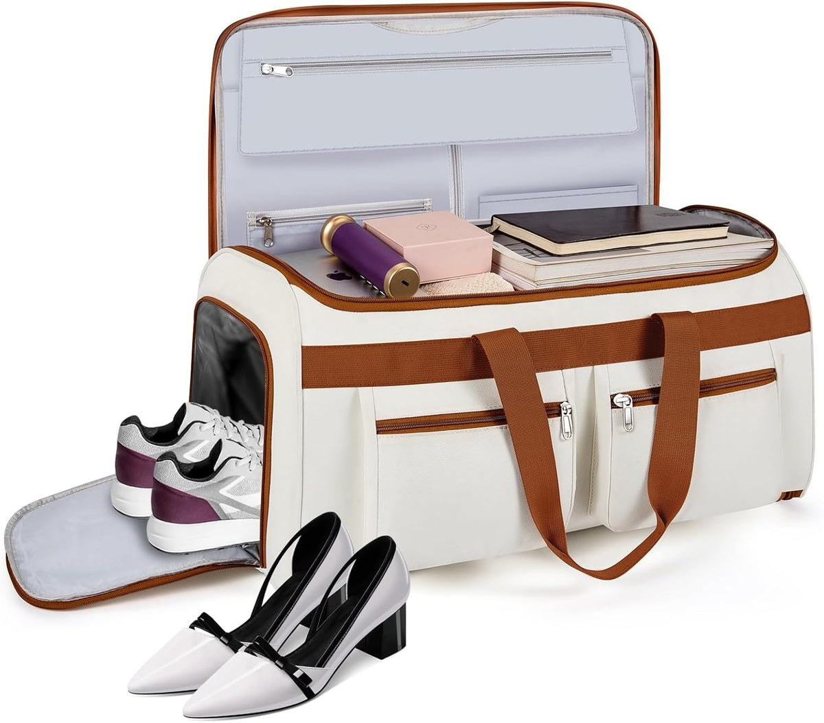 Convertible Garment Duffel Bags for Travel - Carry on Garment Duffle with Toiletry Bag Storage Bag Large Travel Duffel Bag 2 in 1 Hanging Suit Bag Weekender Bag for Men Women 3pcs Set