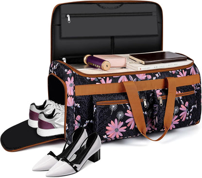 Convertible Garment Duffel Bags for Travel - Carry on Garment Duffle with Toiletry Bag Storage Bag Large Travel Duffel Bag 2 in 1 Hanging Suit Bag Weekender Bag for Men Women 3pcs Set