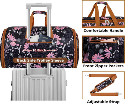 Convertible Garment Duffel Bags for Travel - Carry on Garment Duffle with Toiletry Bag Storage Bag Large Travel Duffel Bag 2 in 1 Hanging Suit Bag Weekender Bag for Men Women 3pcs Set