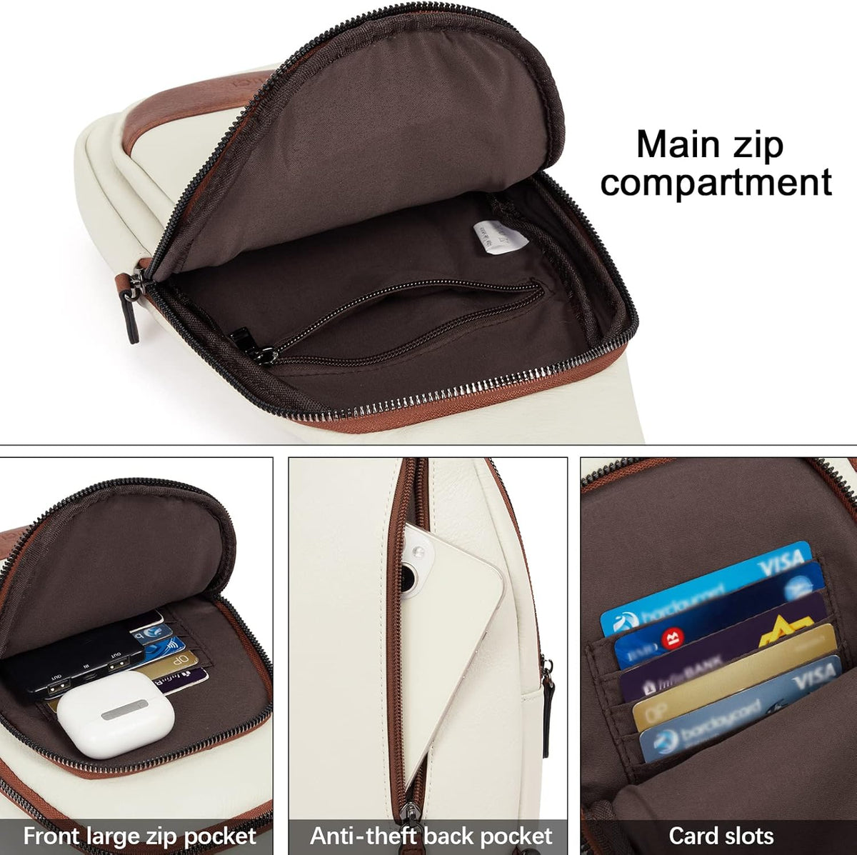 Crossbody Bags for Women Men,Leather Sling Bag Cross Body Backpack for Woman Gifts for Women Birthday Unique