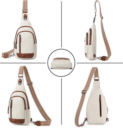 Crossbody Bags for Women Men,Leather Sling Bag Cross Body Backpack for Woman Gifts for Women Birthday Unique