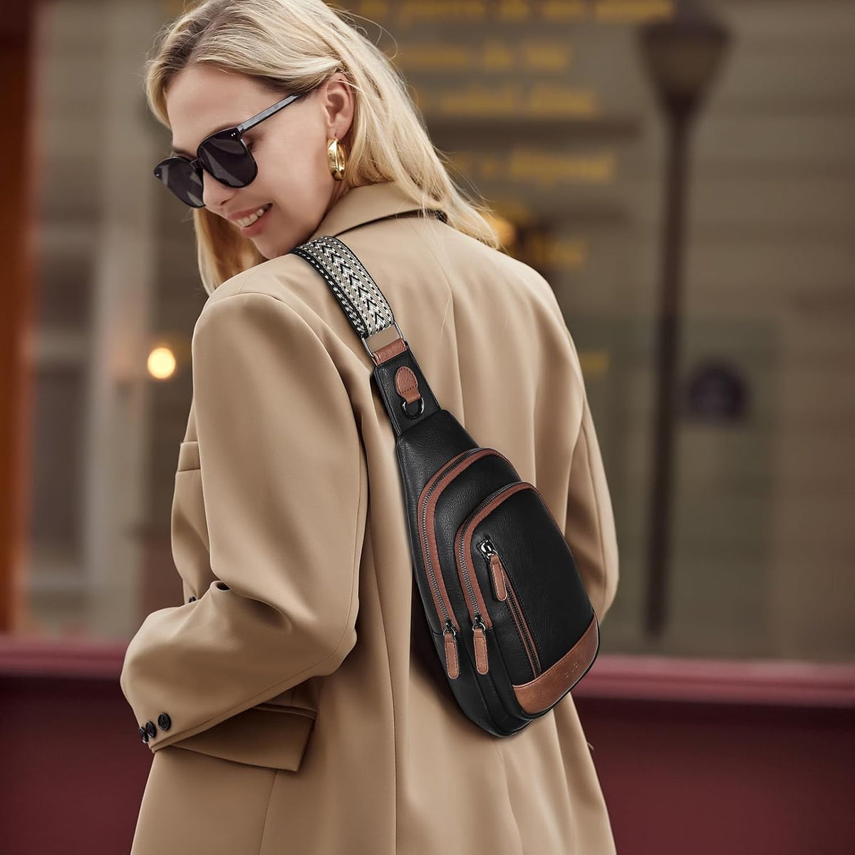 Crossbody Bags for Women Men,Leather Sling Bag Cross Body Backpack for Woman Gifts for Women Birthday Unique
