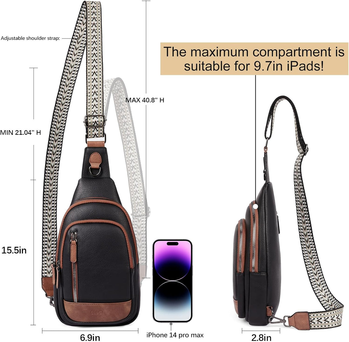 Crossbody Bags for Women Men,Leather Sling Bag Cross Body Backpack for Woman Gifts for Women Birthday Unique