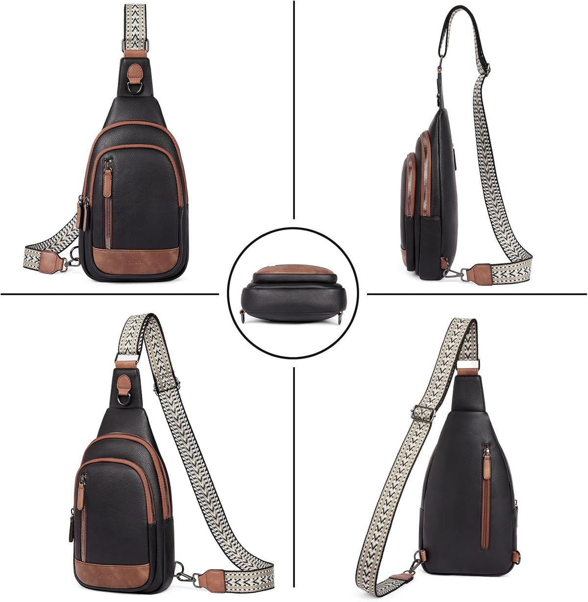 Crossbody Bags for Women Men,Leather Sling Bag Cross Body Backpack for Woman Gifts for Women Birthday Unique