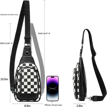 Crossbody Bags for Women Men,Leather Sling Bag Cross Body Backpack for Woman Gifts for Women Birthday Unique