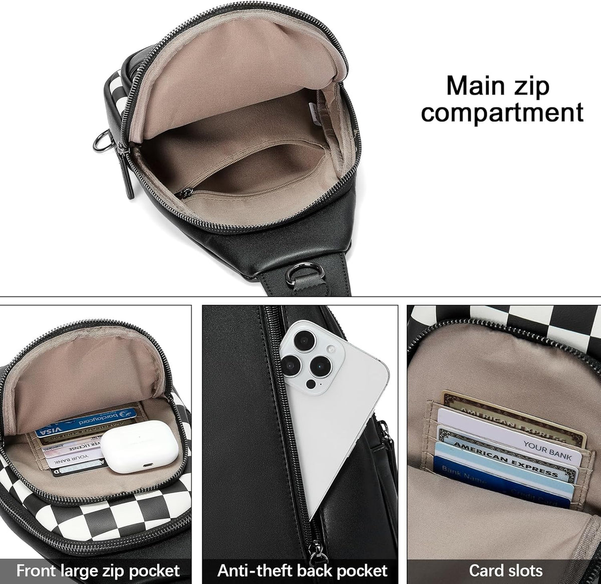 Crossbody Bags for Women Men,Leather Sling Bag Cross Body Backpack for Woman Gifts for Women Birthday Unique
