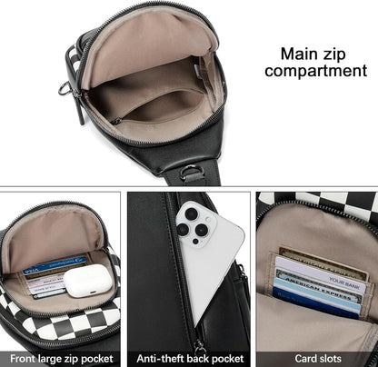 Crossbody Bags for Women Men,Leather Sling Bag Cross Body Backpack for Woman Gifts for Women Birthday Unique