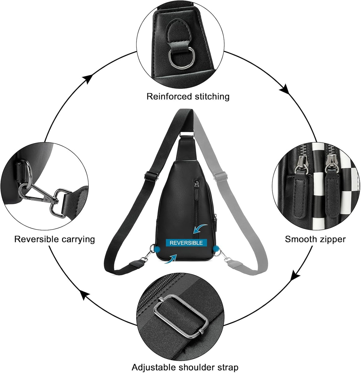 Crossbody Bags for Women Men,Leather Sling Bag Cross Body Backpack for Woman Gifts for Women Birthday Unique