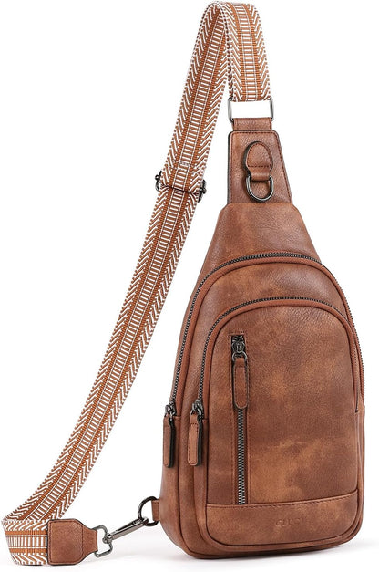 Crossbody Bags for Women Men,Leather Sling Bag Cross Body Backpack for Woman Gifts for Women Birthday Unique