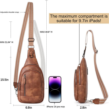 Crossbody Bags for Women Men,Leather Sling Bag Cross Body Backpack for Woman Gifts for Women Birthday Unique