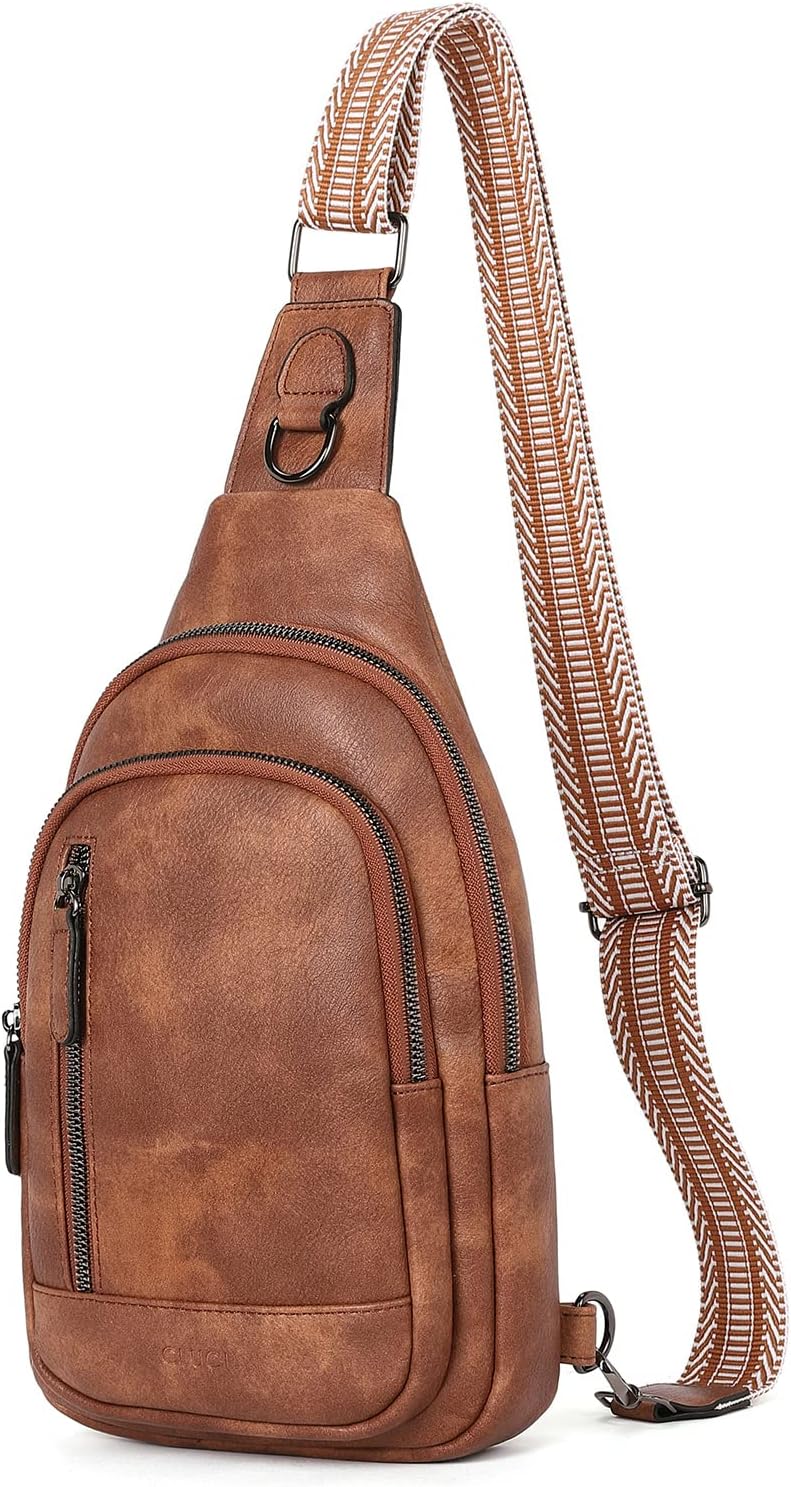 Crossbody Bags for Women Men,Leather Sling Bag Cross Body Backpack for Woman Gifts for Women Birthday Unique