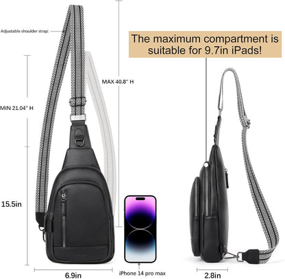 Crossbody Bags for Women Men,Leather Sling Bag Cross Body Backpack for Woman Gifts for Women Birthday Unique