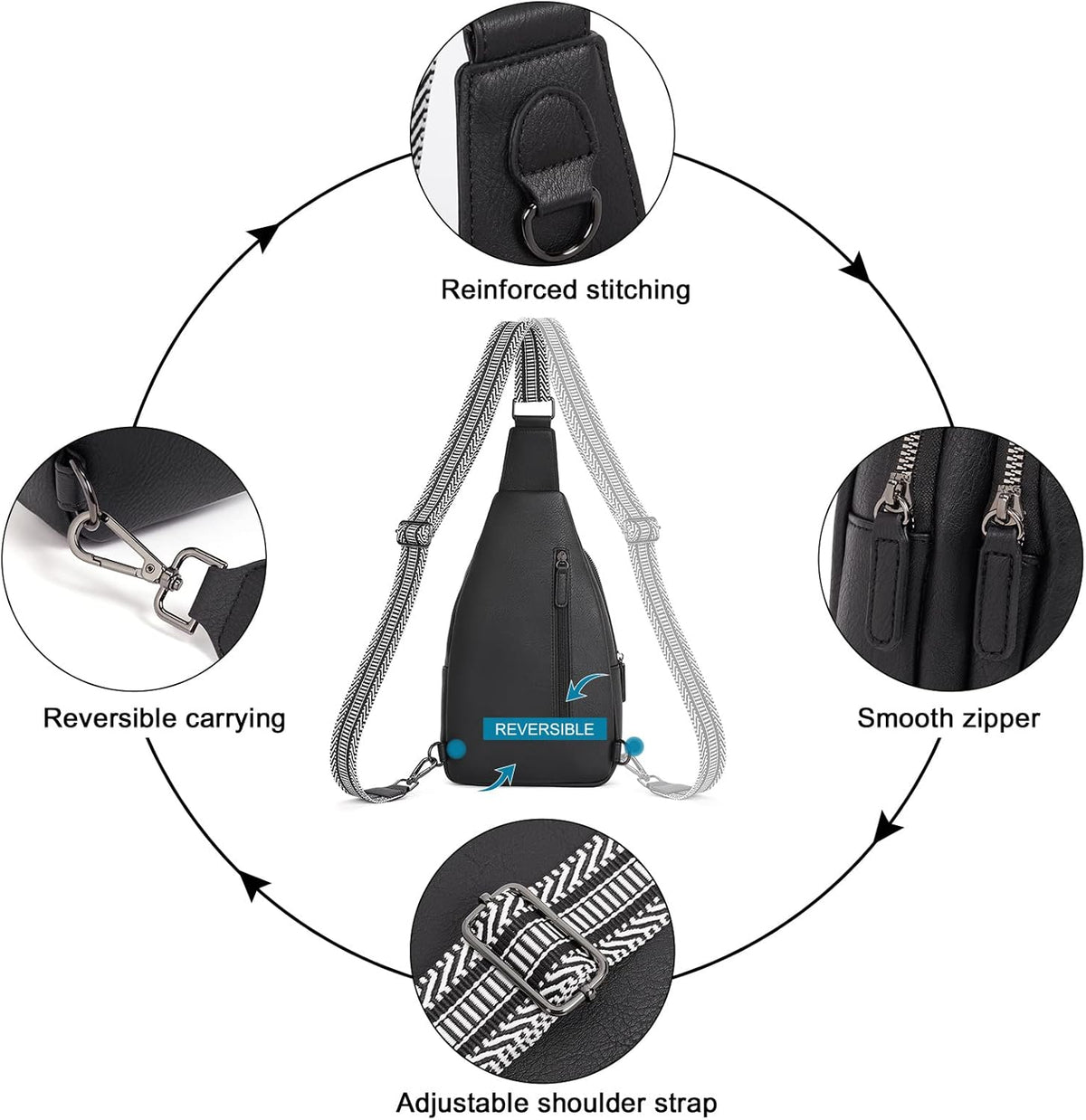 Crossbody Bags for Women Men,Leather Sling Bag Cross Body Backpack for Woman Gifts for Women Birthday Unique