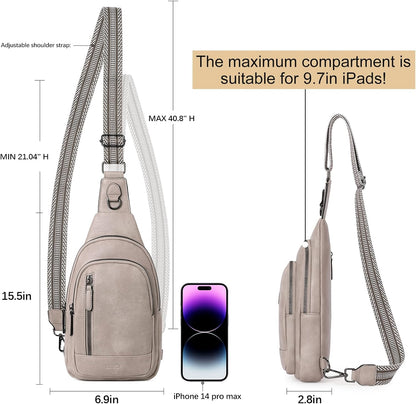 Crossbody Bags for Women Men,Leather Sling Bag Cross Body Backpack for Woman Gifts for Women Birthday Unique