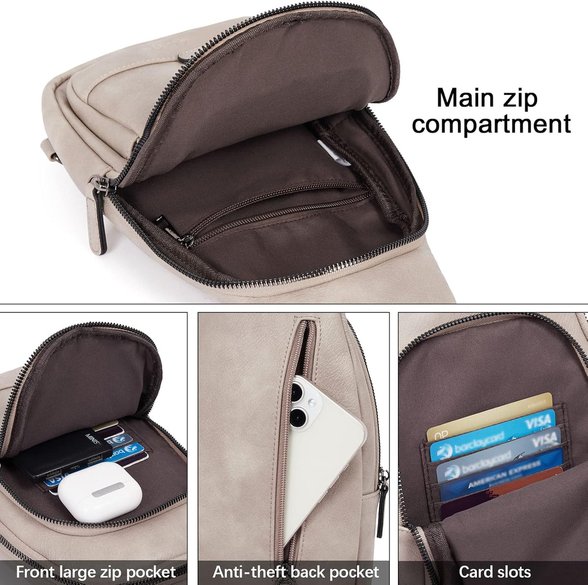 Crossbody Bags for Women Men,Leather Sling Bag Cross Body Backpack for Woman Gifts for Women Birthday Unique