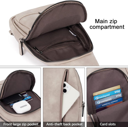 Crossbody Bags for Women Men,Leather Sling Bag Cross Body Backpack for Woman Gifts for Women Birthday Unique