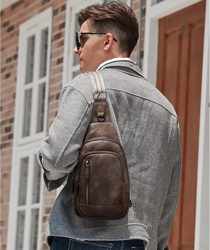 Crossbody Bags for Women Men,Leather Sling Bag Cross Body Backpack for Woman Gifts for Women Birthday Unique