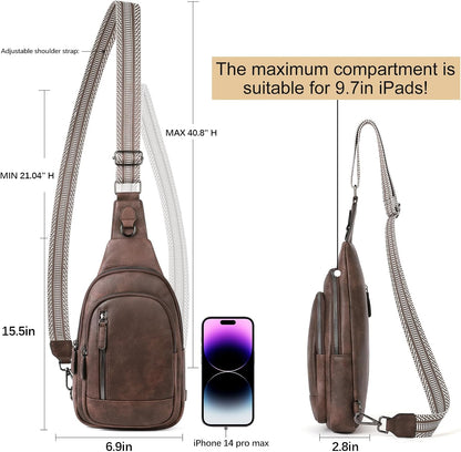Crossbody Bags for Women Men,Leather Sling Bag Cross Body Backpack for Woman Gifts for Women Birthday Unique