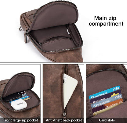 Crossbody Bags for Women Men,Leather Sling Bag Cross Body Backpack for Woman Gifts for Women Birthday Unique